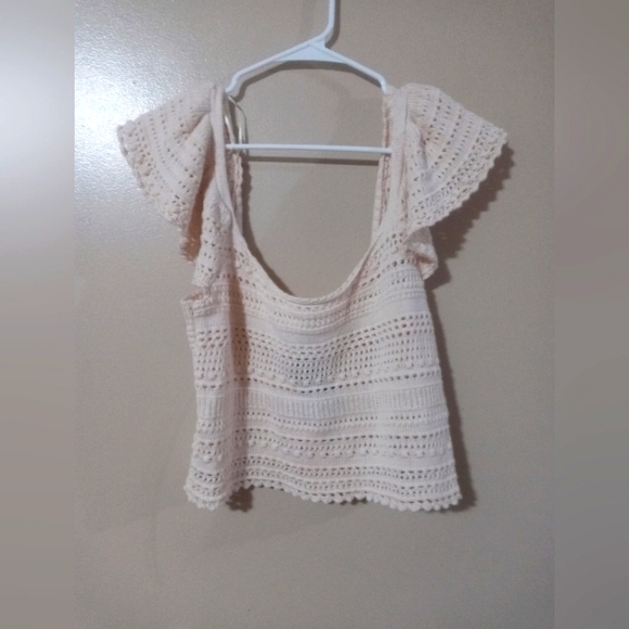 Sincerly Jules Tops - Sincerely Jules White Cropped Ruffled Blouse